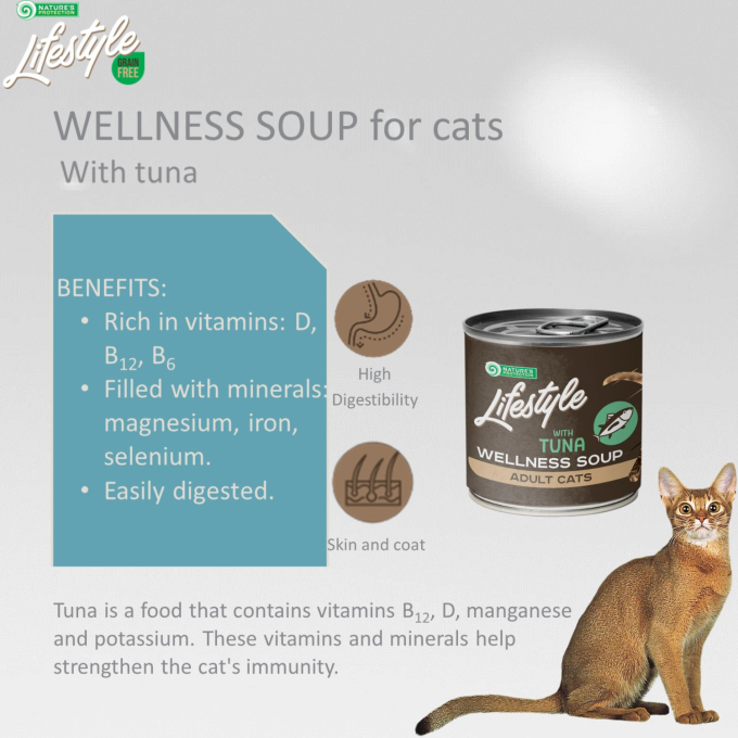 complementary feed - soup for adult cats with sensitive digestion, with tuna - 3