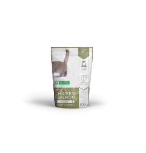 canned pet food for adult cats with chicken and salmon