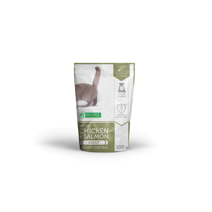 canned pet food for adult cats with chicken and salmon - 0