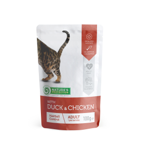 canned pet food for adult cats with duck and chicken