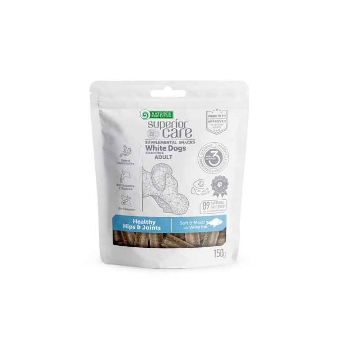grain free complementary feed - snacks for adult dogs of all breeds with white fish - 0