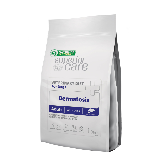 dietetic pet food with salmon for adult dogs of all breeds with skin problems - 0