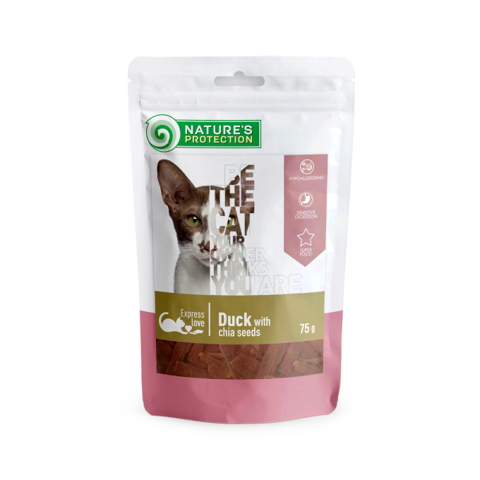 snack for cats duck with chia seeds - 0