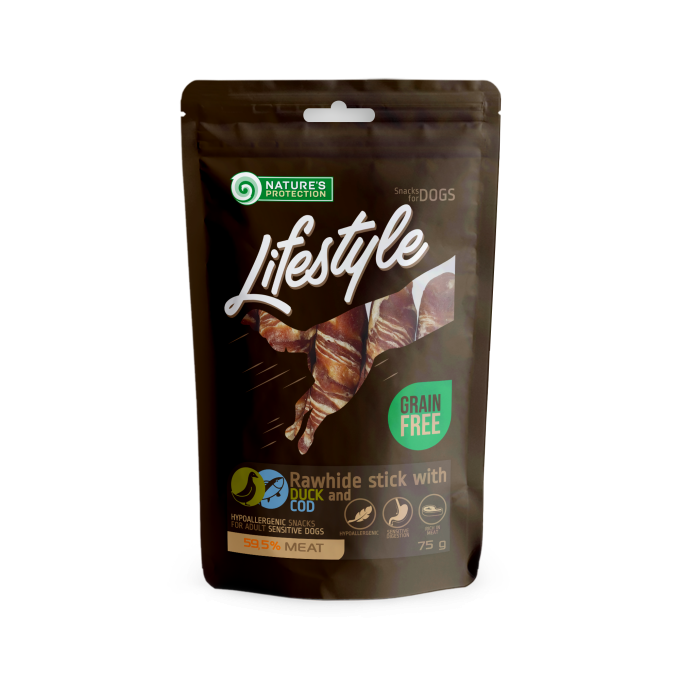 snack for dogs rawhide sticks with duck and cod rolls - 0