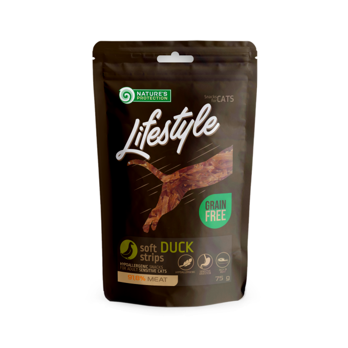 snack for cats soft duck strips - 0