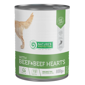 canned pet food for adult dogs with beef and beef hearts