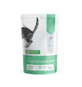 canned pet food for junior cats with ocean fish and chicken