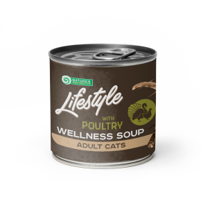 complementary feed - soup for adult long haired cats with poultry