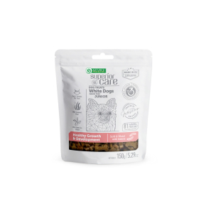 complementary grain free feed - snacks to support healthy growth and development with insects for junior all breed dogs with white coat