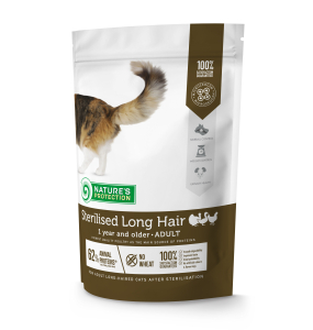 dry food for adult long haired cats after sterilisation with poultry