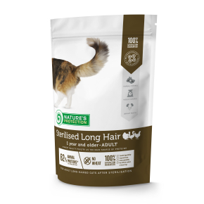 dry food for adult long haired cats after sterilisation with poultry