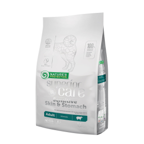 dry food for adult dogs of all breeds with sensitive skin and stomach, with lamb