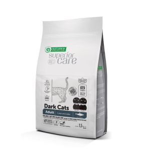 dry grain free pet food with herring for adult all breed cats with dark coat