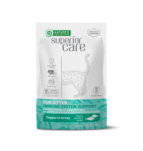 wet food supplement with tuna and sea bass for the immune system support of kitten of all breeds