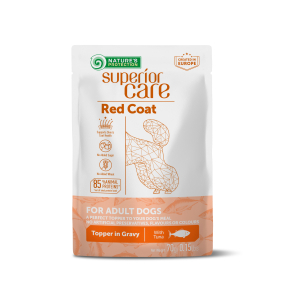 wet food supplement with tuna for adult red-coated dogs of all breeds