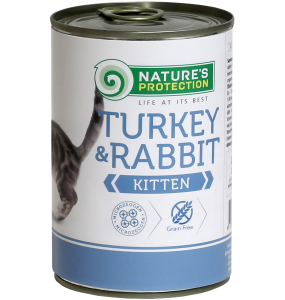 canned pet food for junior cats with turkey and rabbit