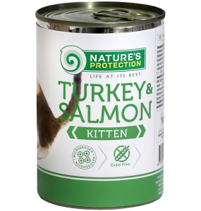 canned pet food for junior cats with turkey and salmon