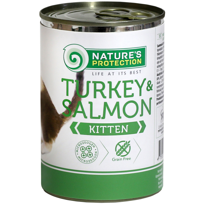canned pet food for junior cats with turkey and salmon - 0