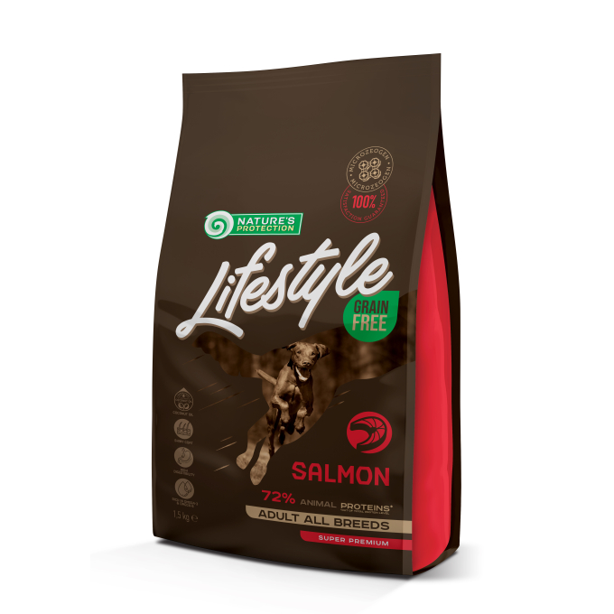 dry grain free food for adult dogs of all breeds with salmon - 0