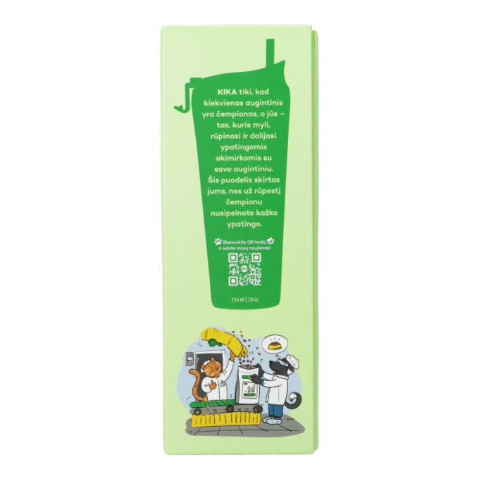 plastic water bottle with illustrations, green color, with straw - 3