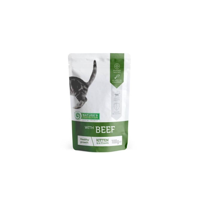 canned pet food for junior cats with beef - 1