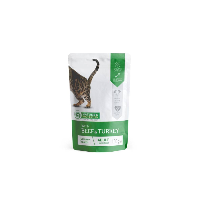 canned pet food for adult cats with beef and turkey - 1