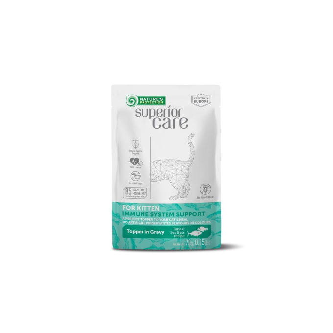 wet food supplement with tuna and sea bass for the immune system support of kitten of all breeds - 1