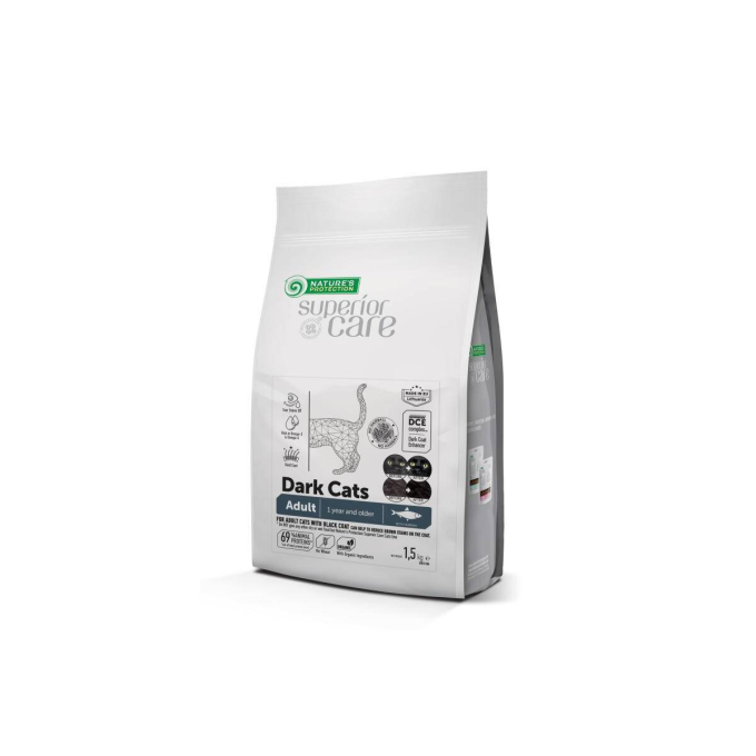 dry grain free pet food with herring for adult all breed cats with dark coat - 1