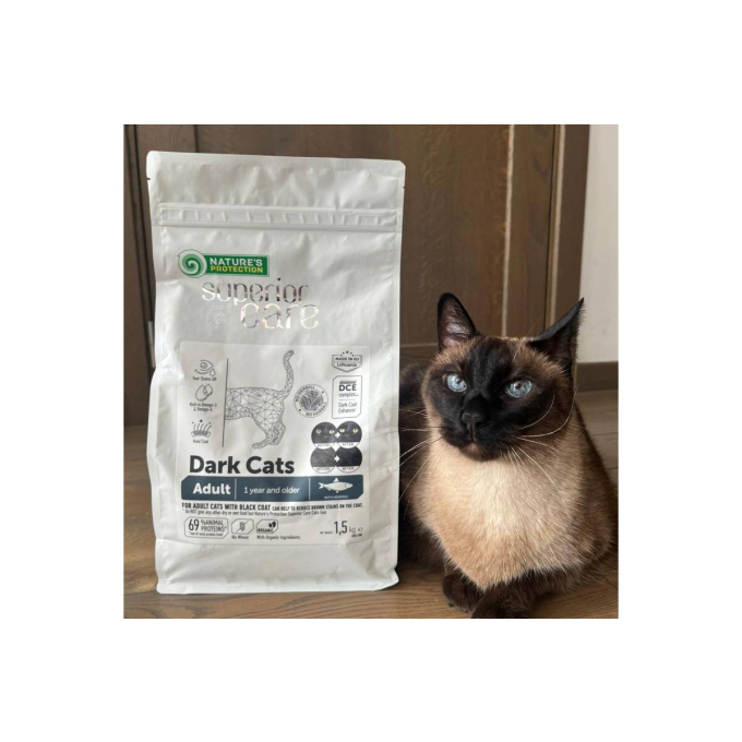 dry grain free pet food with herring for adult all breed cats with dark coat - 3