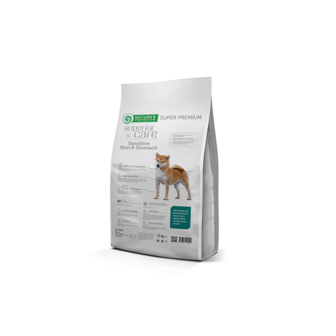 dry food for adult dogs of all breeds with sensitive skin and stomach, with lamb - 1