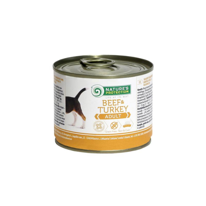 canned pet food for adult dogs with beef and turkey - 1