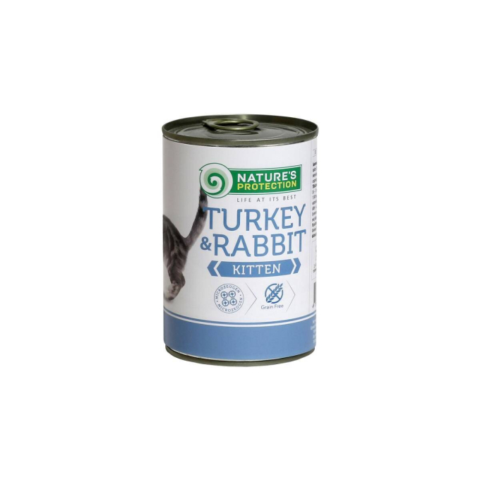 canned pet food for junior cats with turkey and rabbit - 1