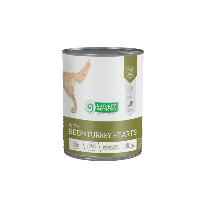canned pet food for adult dogs with beef and turkey hearts - 1