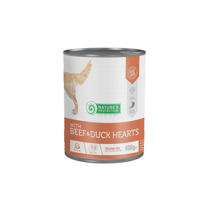 canned pet food for adult dogs with beef and duck hearts - 1