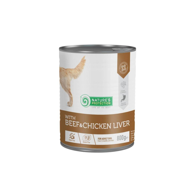 canned pet food for adult dogs with beef and chicken liver - 1