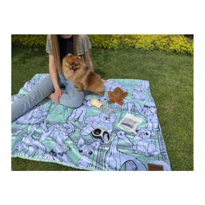 blanket, with white puppies - 5