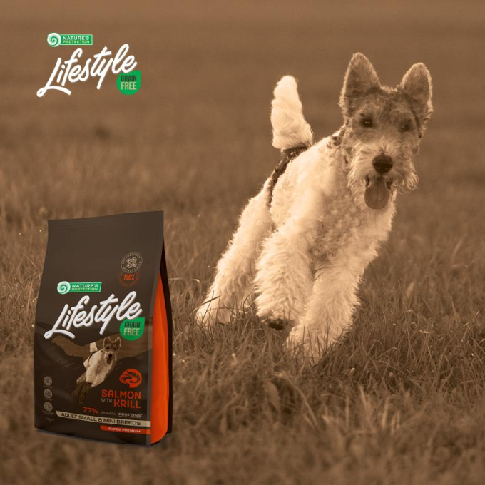 dry grain free food for adult, small and mini breed dogs with salmon and krill  - 8