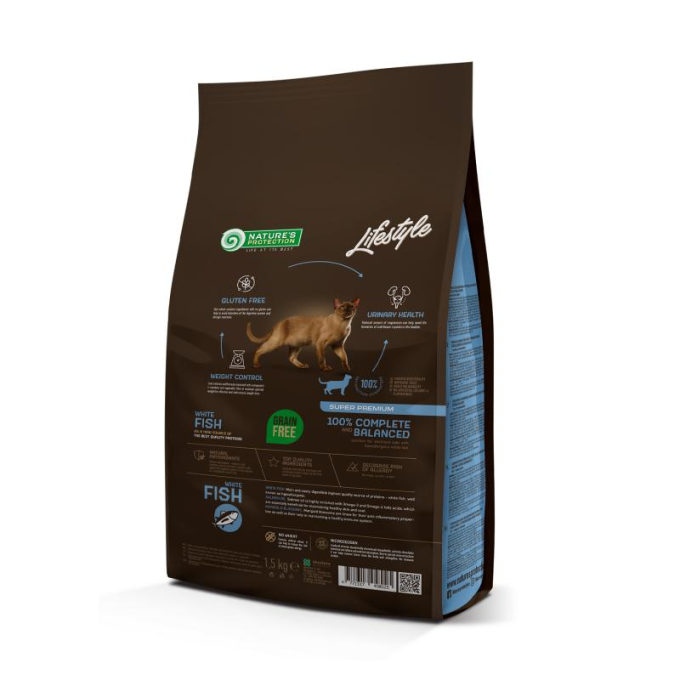 dry grain free food for adult cats with white fish after sterilisation - 1
