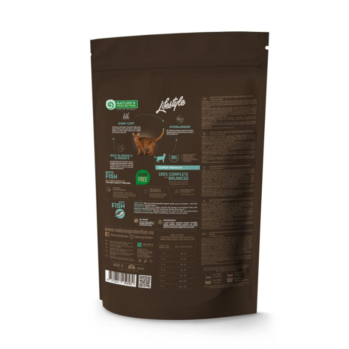 dry grain free food for adult cats with white fish - 1