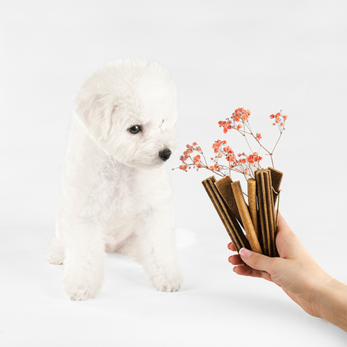 snacks with salmon for adult dogs with white and light coat - 3