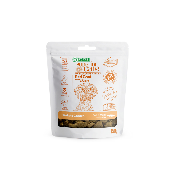 complementary grain free feed - snacks for weight control with herring for adult all breed dogs with red coat - 0