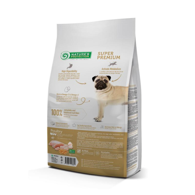 dry food for adult dogs of all breeds for weight control after sterilization, with poultry and krill - 2