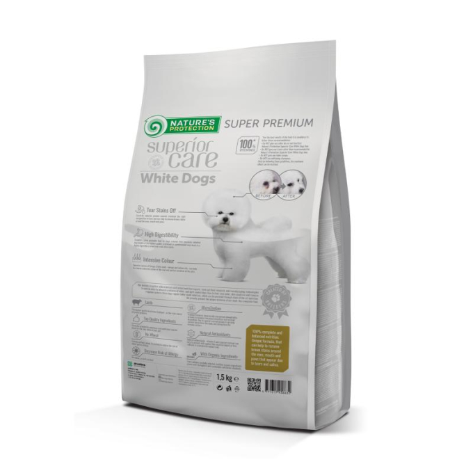 dry food for adult, small and mini breed dogs with white coat, with lamb - 1