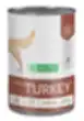 Canned pet food for adult dogs with turkey