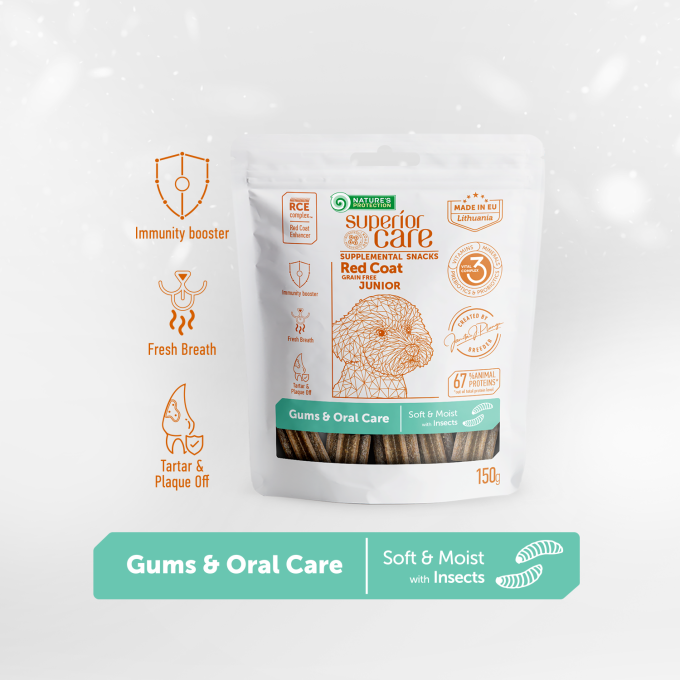 complementary grain free feed - snacks for free gums and oral care with insects for junior all breed dogs with red coat - 2