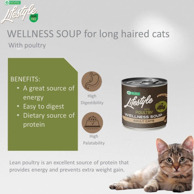 complementary feed - soup for adult long haired cats with poultry - 4
