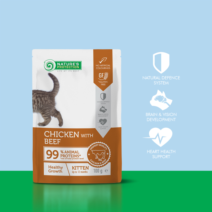 canned pet food with chicken and beef for kittens to support healthy growth - 1