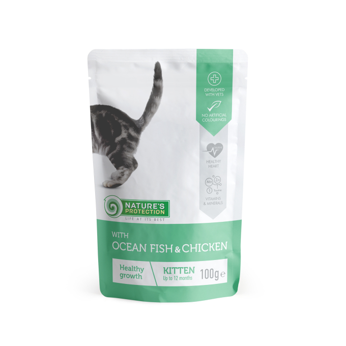 canned pet food for junior cats with ocean fish and chicken - 0