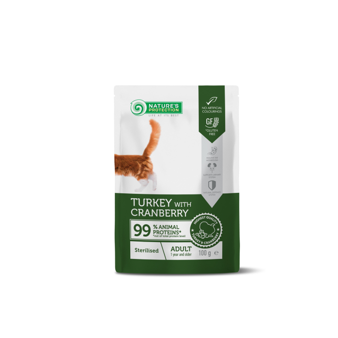 canned pet food with turkey and cranberry for adult sterilised cats - 0