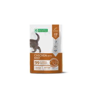 canned pet food with chicken and beef for kittens to support healthy growth